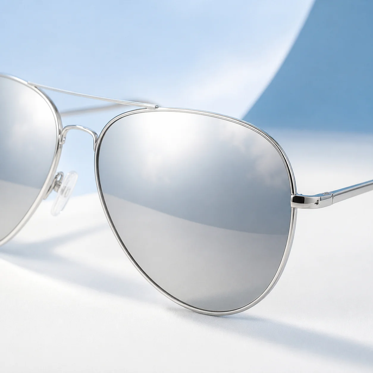 Chrome Pilot Sunglasses - Silver first detail view