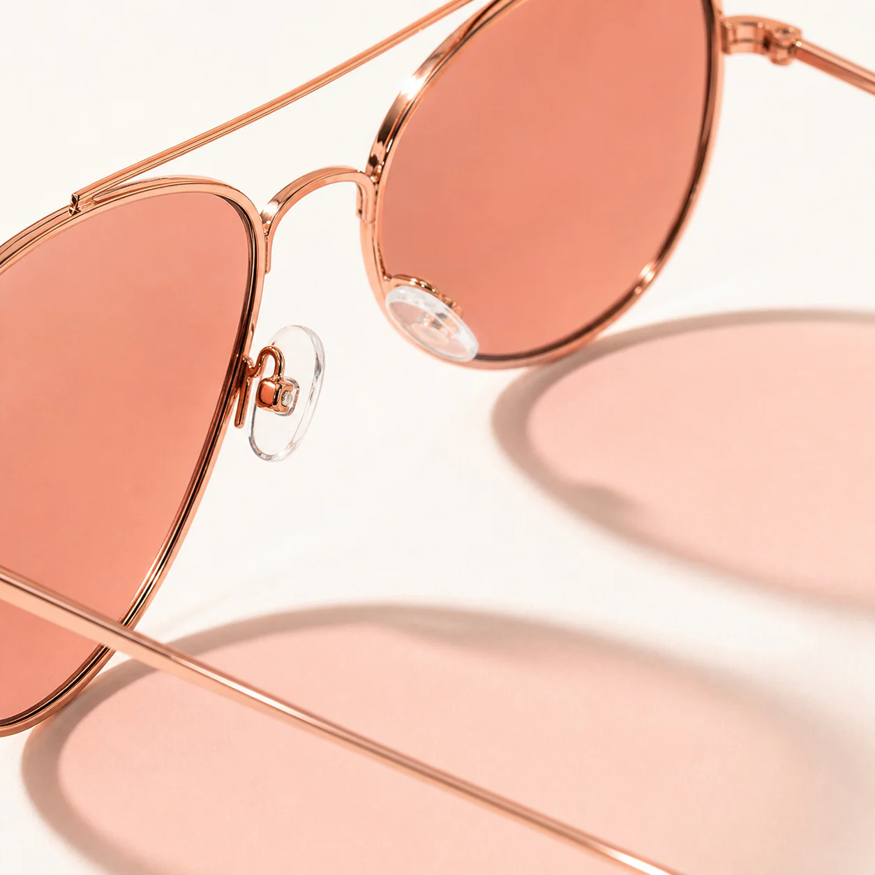 Sunset Pilot Sunglasses - Rose Gold second detail view