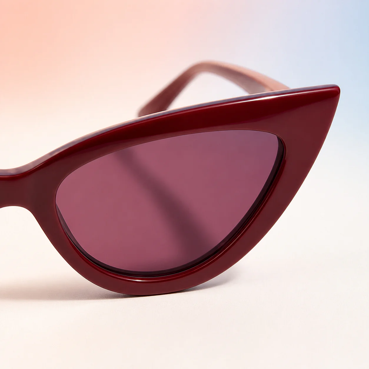 Velvet Cat Eye Sunglasses - Wine first detail view