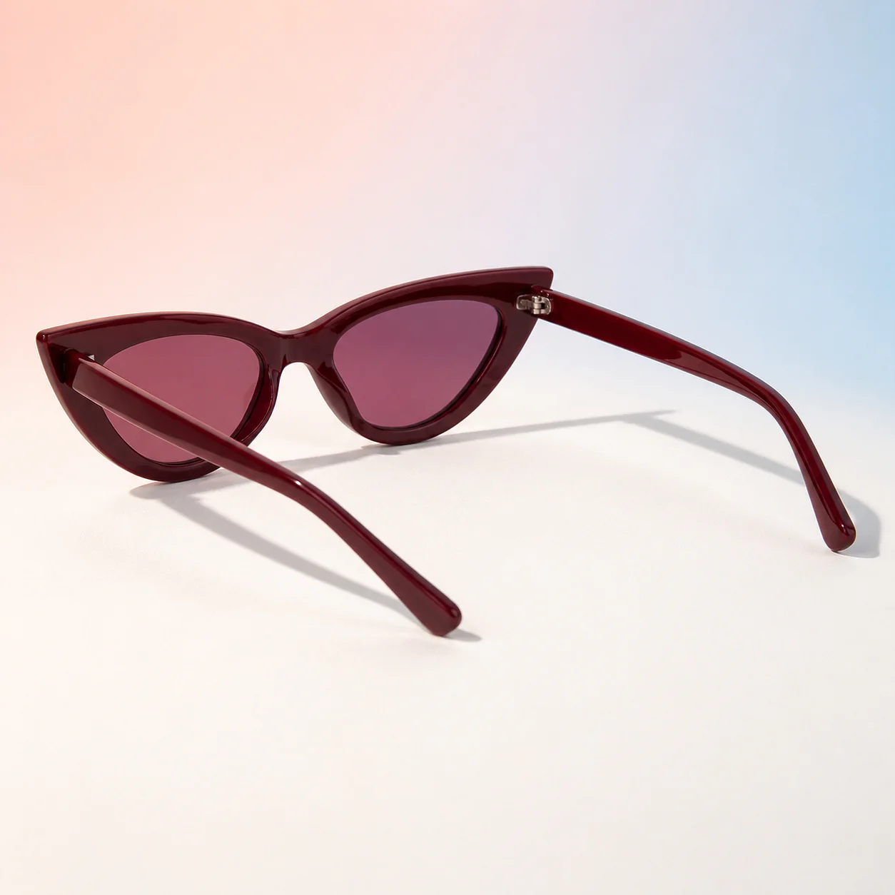 Velvet Cat Eye Sunglasses - Wine third detail view