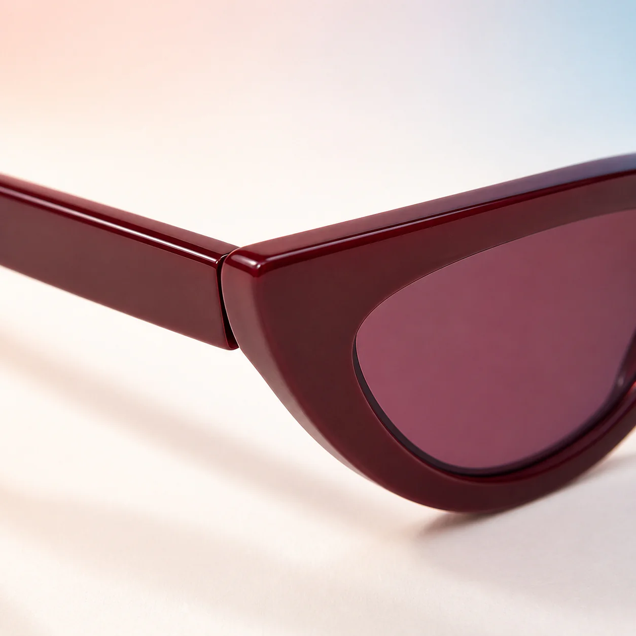 Velvet Cat Eye Sunglasses - Wine second detail view