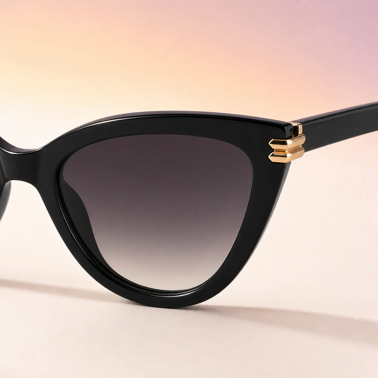 Avenue Cat Eye Sunglasses - Black Gold first detail view