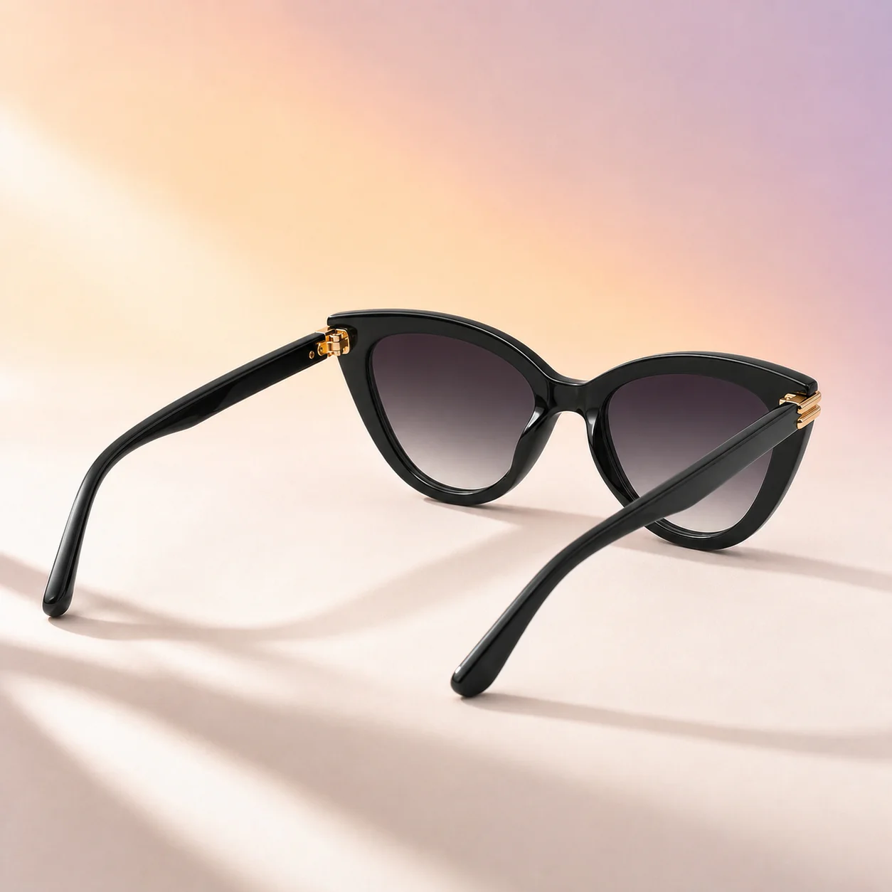 Avenue Cat Eye Sunglasses - Black Gold third detail view