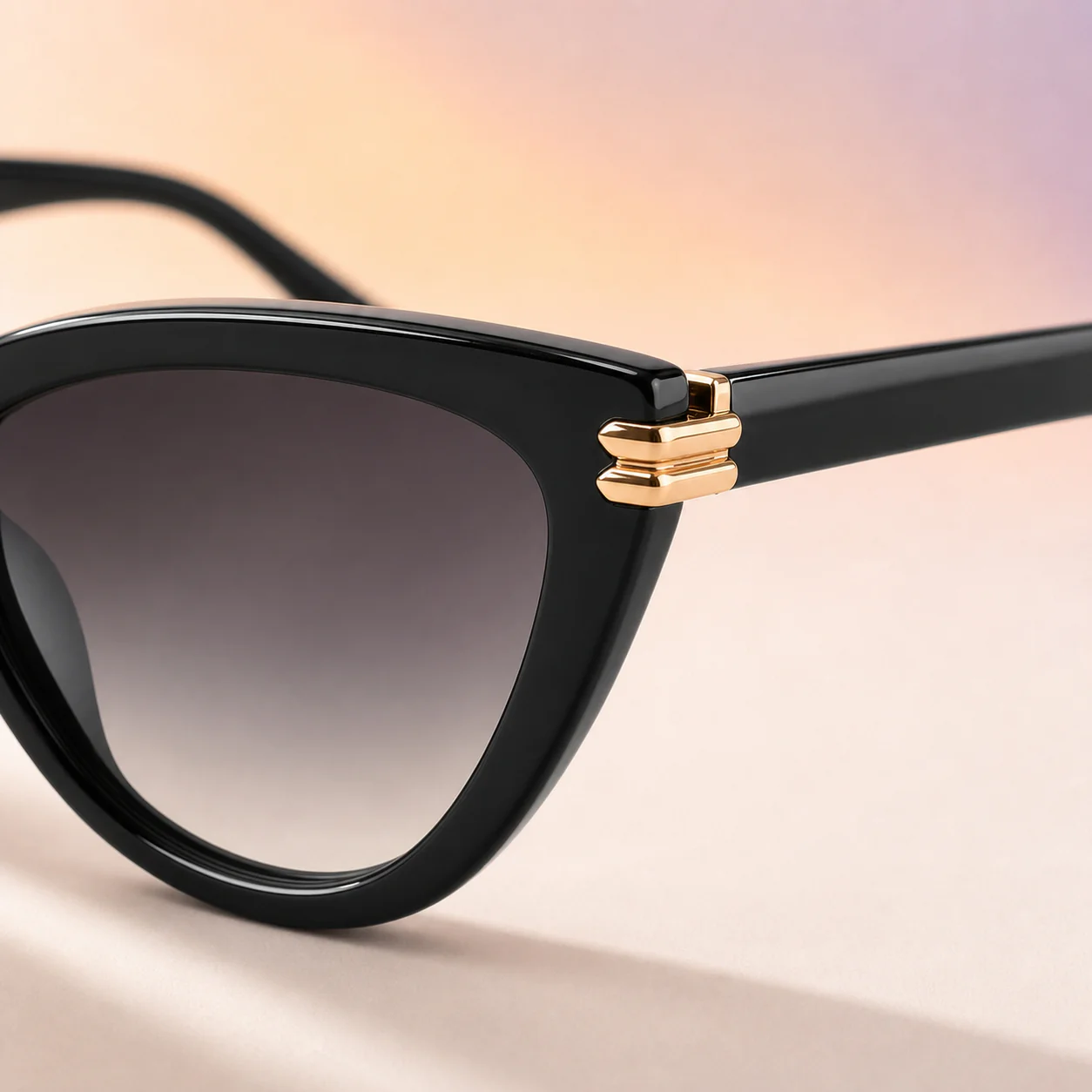 Avenue Cat Eye Sunglasses - Black Gold second detail view