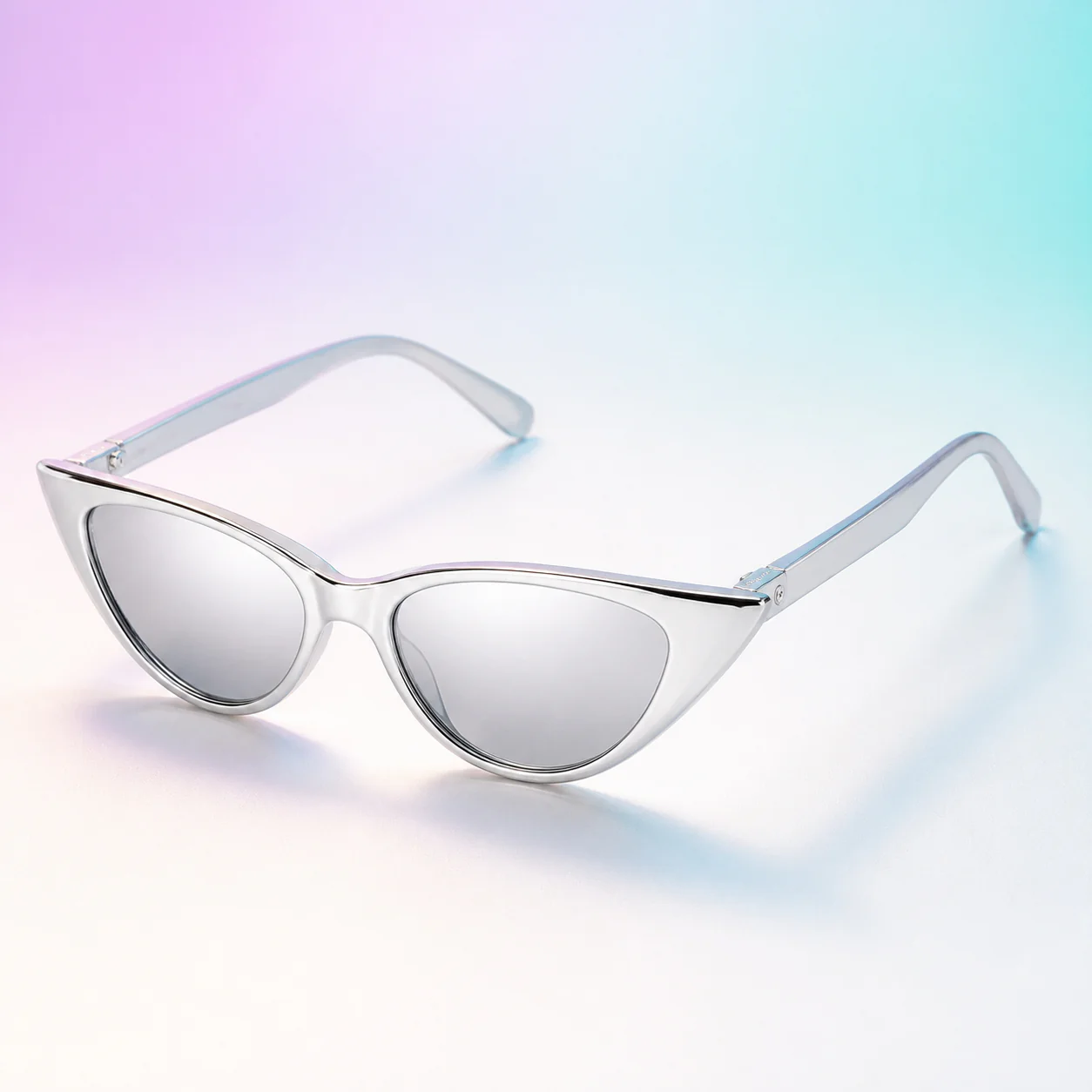 Flash Cat Eye Sunglasses - Silver third detail view
