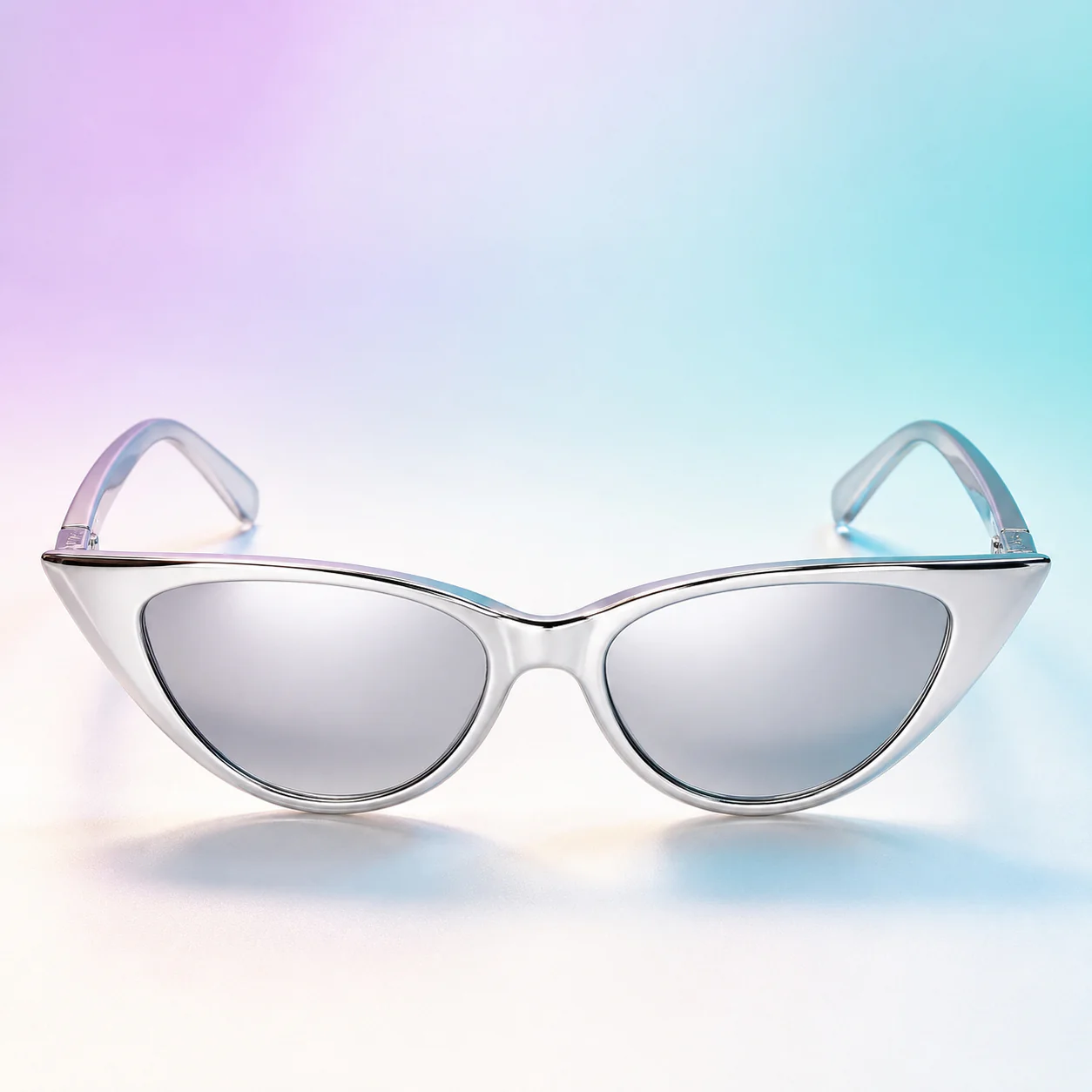 Flash Cat Eye Sunglasses - Silver