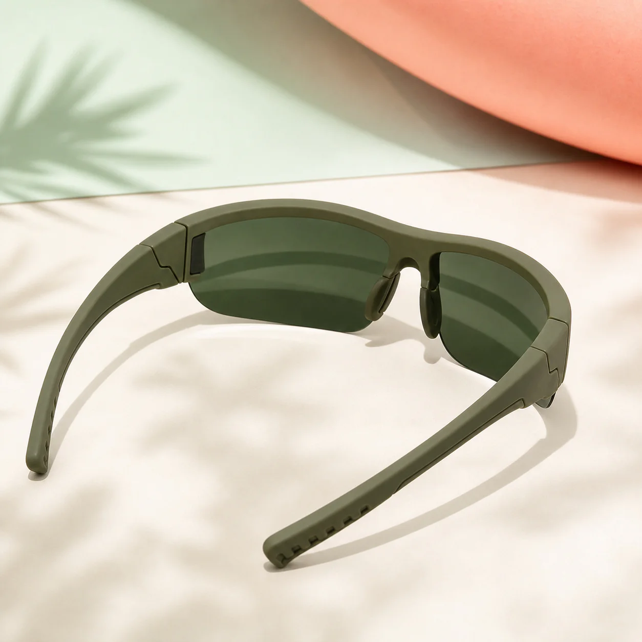 Summit Wrap Sunglasses - Olive third detail view