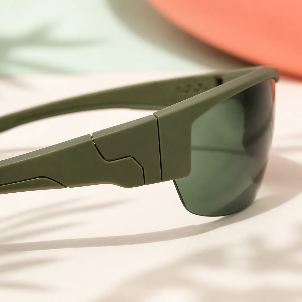 Summit Wrap Sunglasses - Olive second detail view
