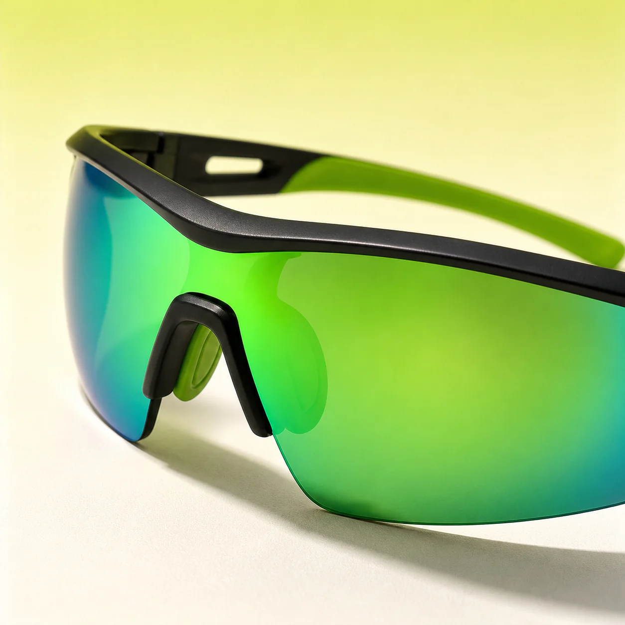Track Shield Sunglasses - Black Green first detail view