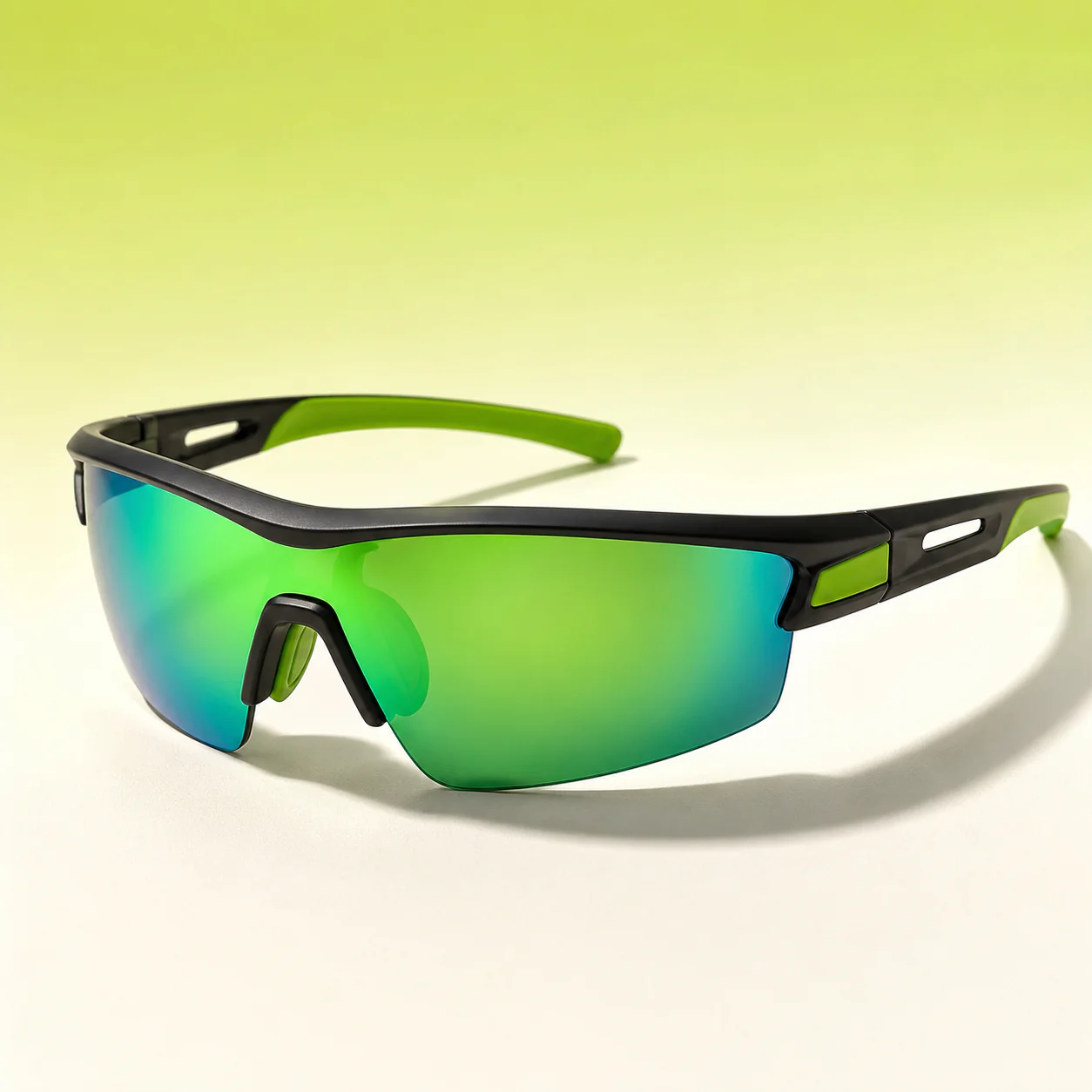 Track Shield Sunglasses - Black Green