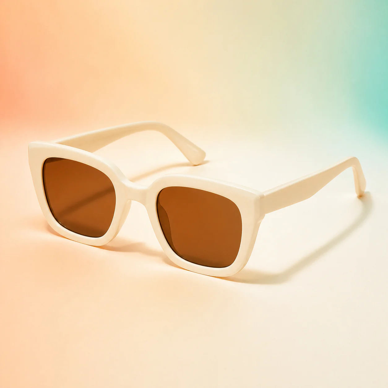 Boardwalk Square Sunglasses - Cream third detail view