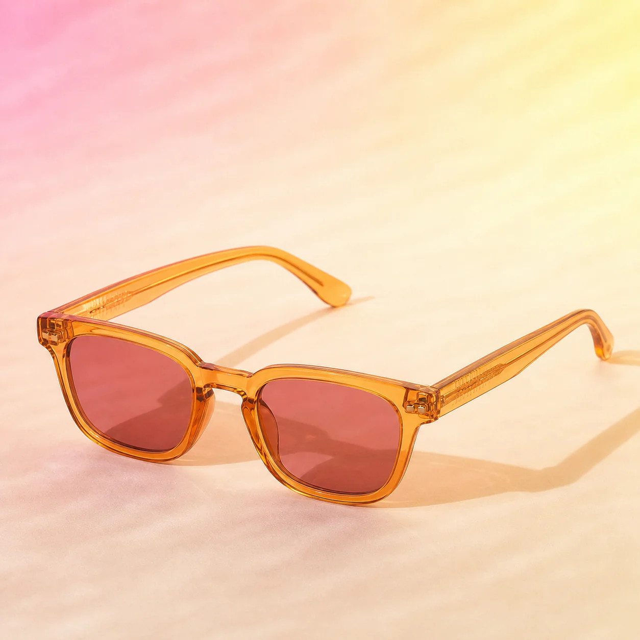 Sunset Square Sunglasses - Amber third detail view