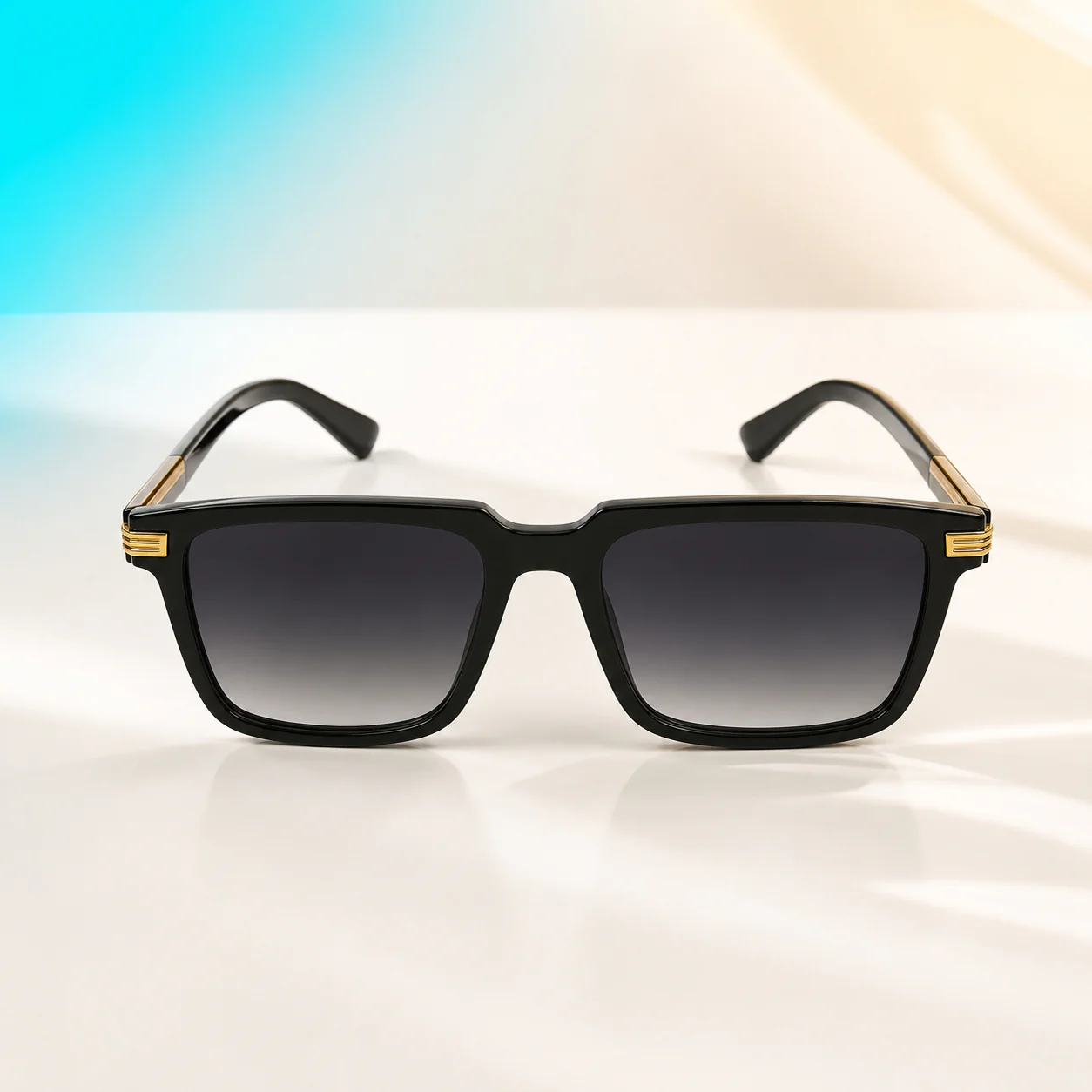 Luxe Square Sunglasses - Black Gold