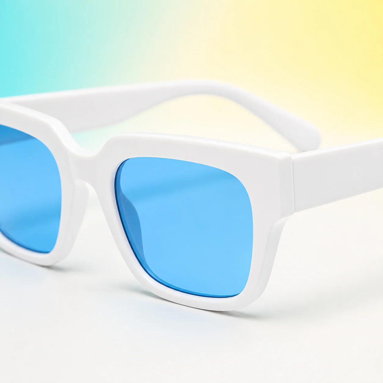 Poolside Square Sunglasses - White first detail view