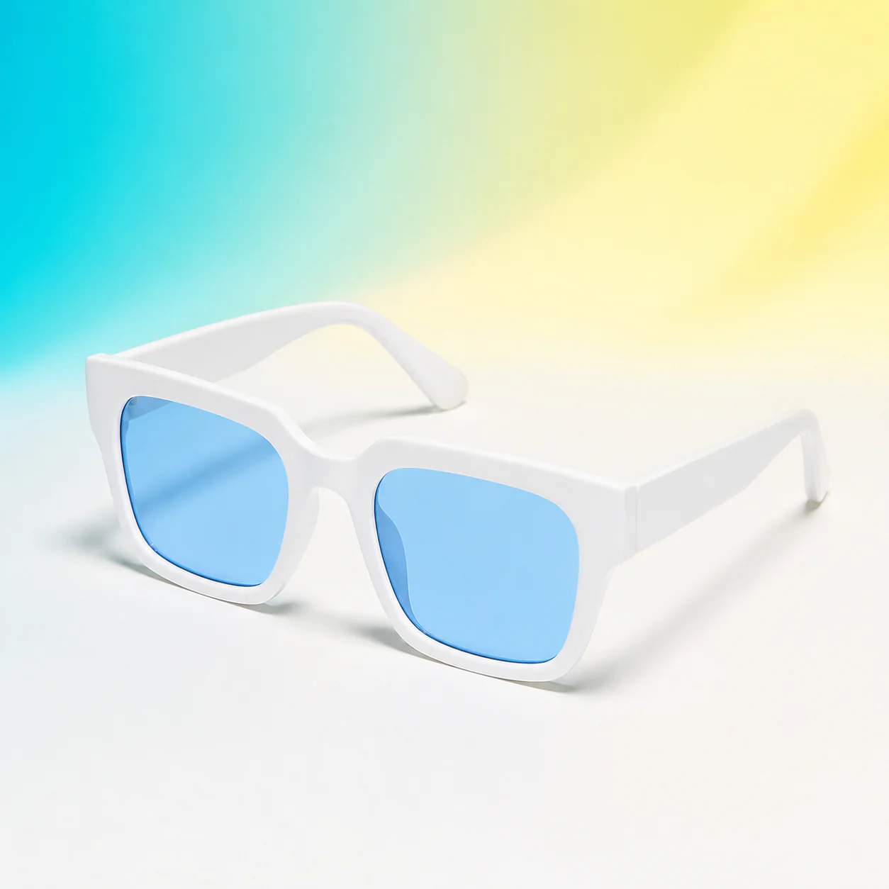 Poolside Square Sunglasses - White third detail view