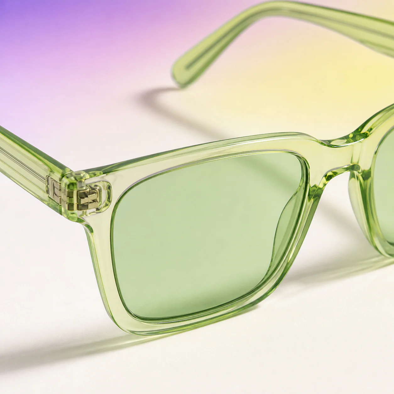 Studio Square Sunglasses - Clear Green first detail view