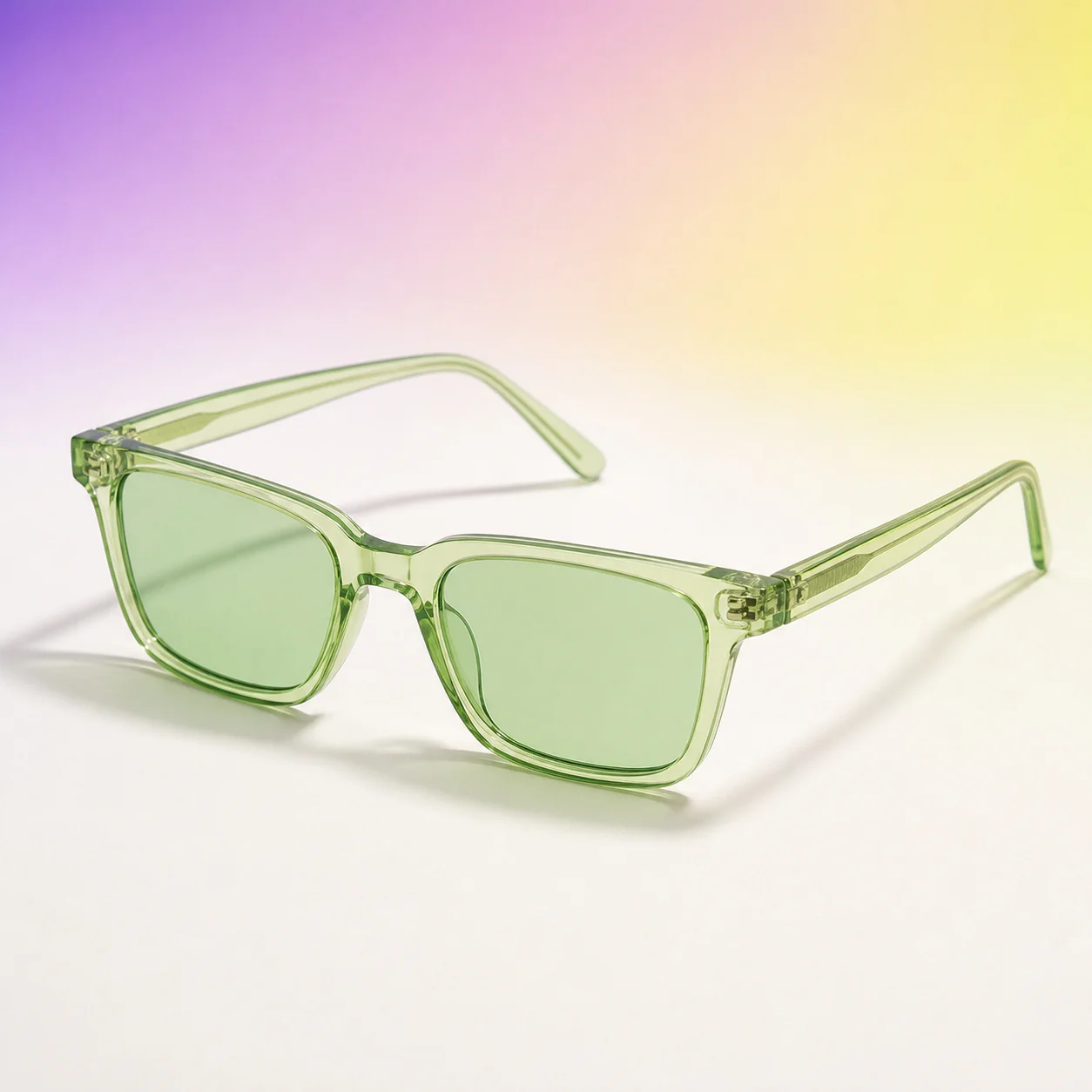 Studio Square Sunglasses - Clear Green third detail view