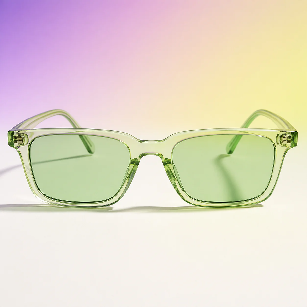 Studio Square Sunglasses - Clear Green